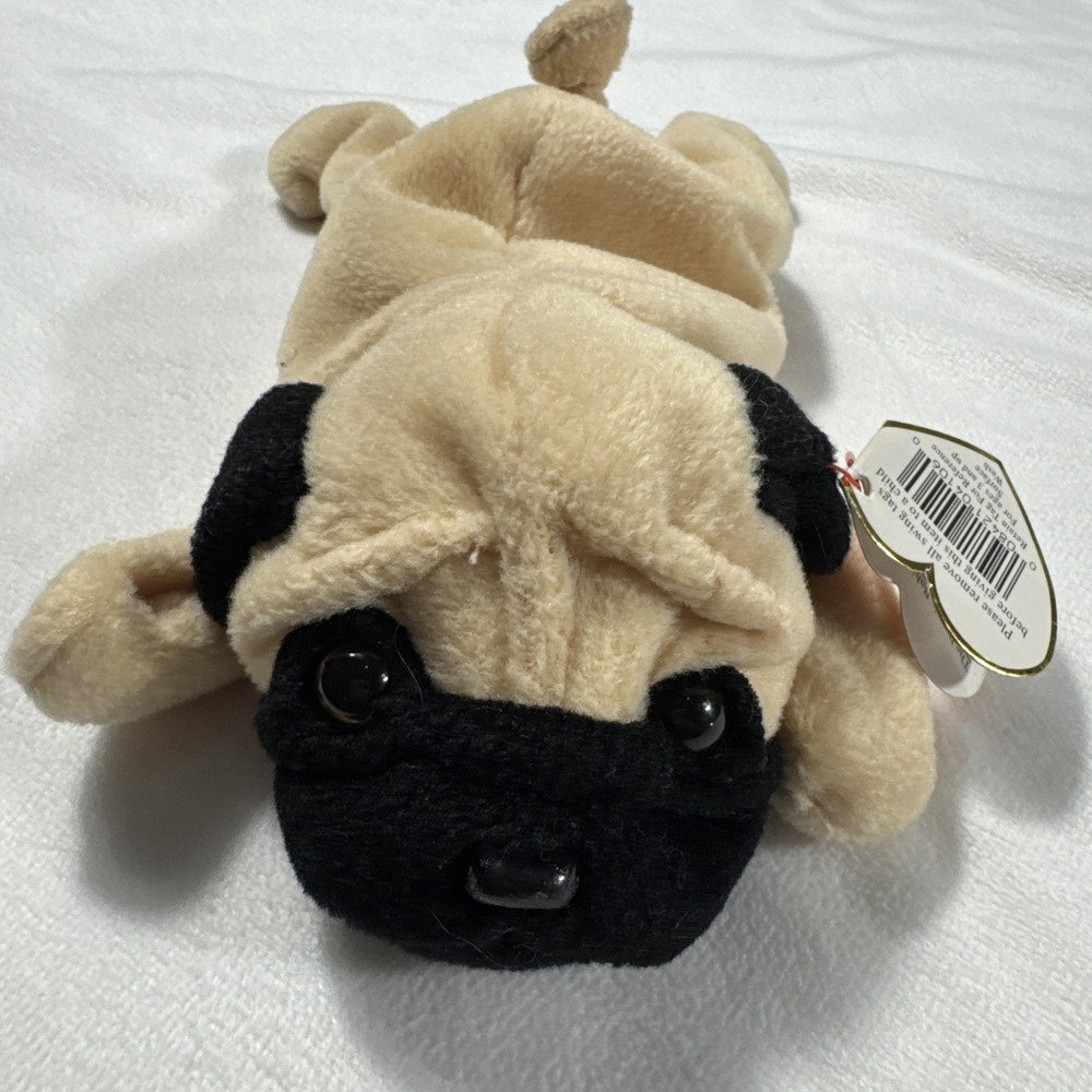 Ty Beanie Babies Collection Pugsly Pug Dog Plush Stuffed Animal‎ Toy